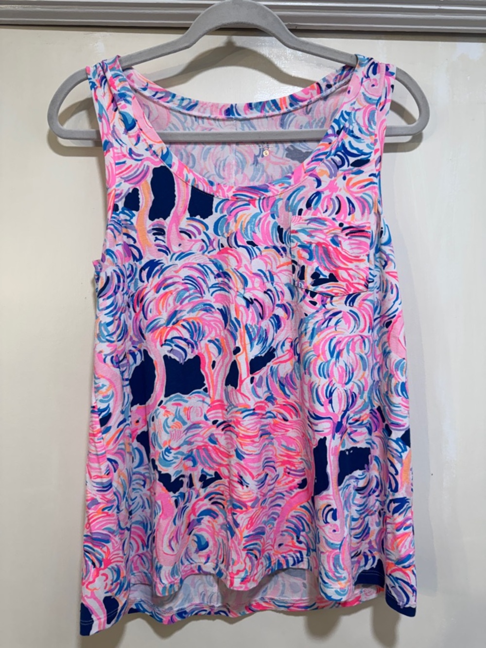 Lilly Pulitzer Pink, Navy & Coral Swirl Print Tank